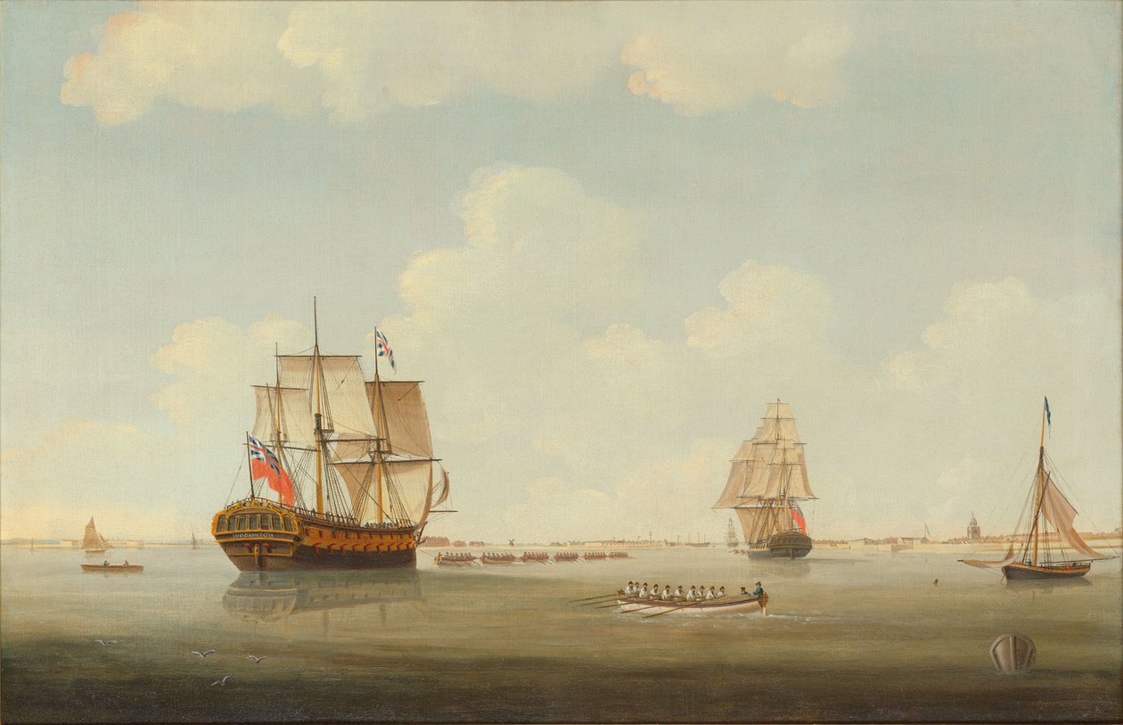HMS Woolwich Under Tow by Thomas Elliott