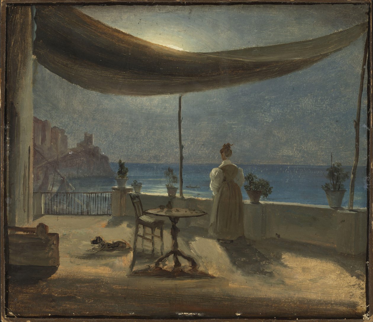 A Terrace in Amalfi in Moonlight by Thomas Fearnley