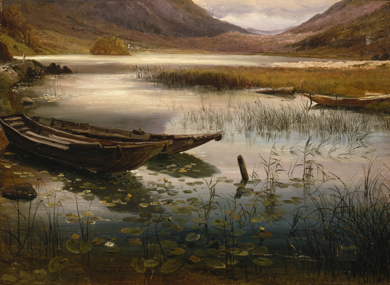Boats and Waterlilies by Thomas Fearnley