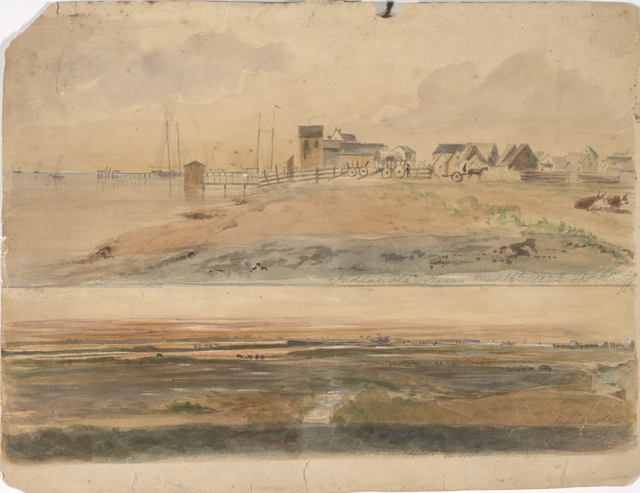 Indianola, Texas and Indianola with Lavaca Point in the Distance, May 16, 1852 by Thomas Flintoff