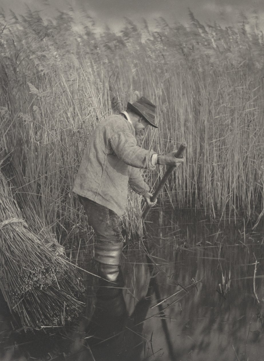 A Reed-Cutter at Work, 1886 by Thomas Frederick Goodall