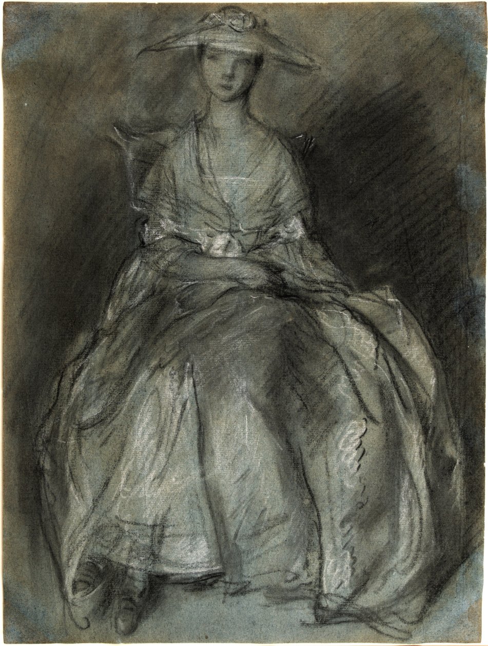 Study of a Seated Woman (recto); Study of a Small Girl Seated on a Bank (verso) by Thomas Gainsborough