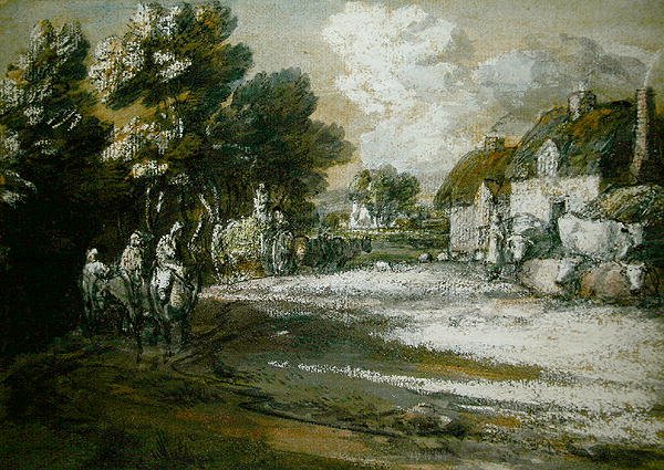 Travellers Passing a Village by Thomas Gainsborough