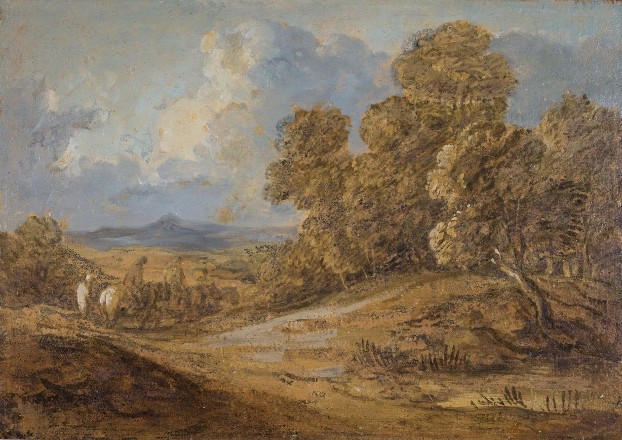 Wooded Landscape With Figures on Horseback by Thomas Gainsborough