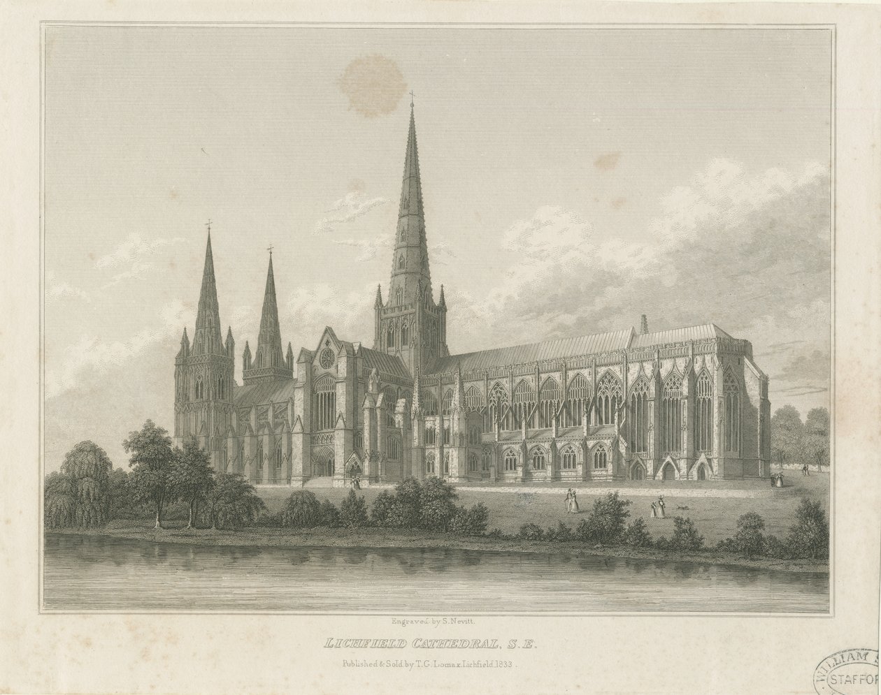 Lichfield Cathedral - South East View by Thomas George Lomax