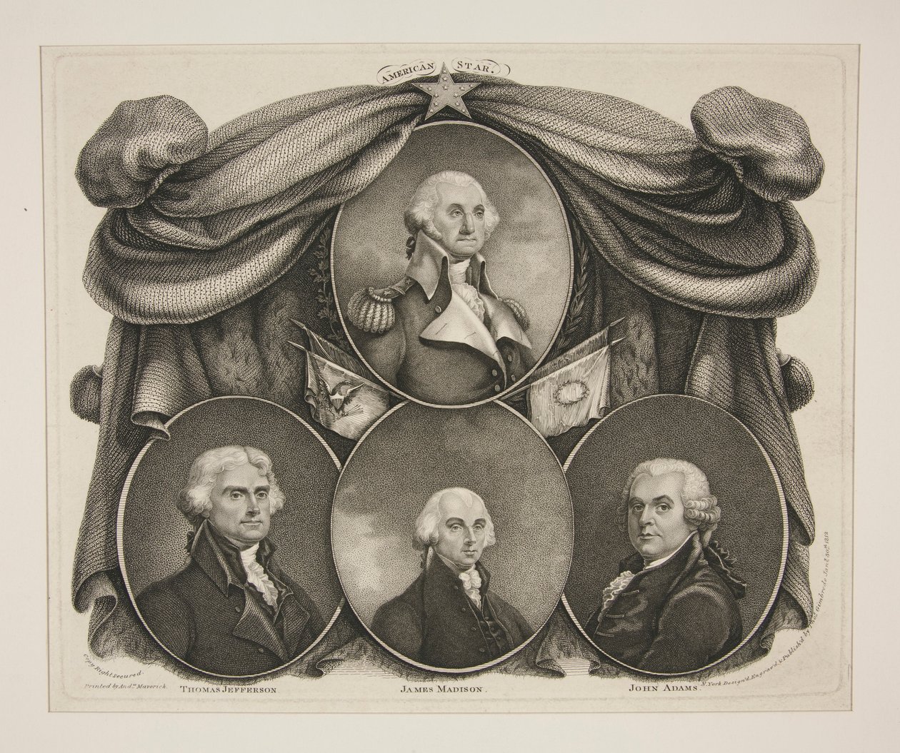 (Washington) Thomas Jefferson - James Madison - John Adams by Thomas Gimbrede