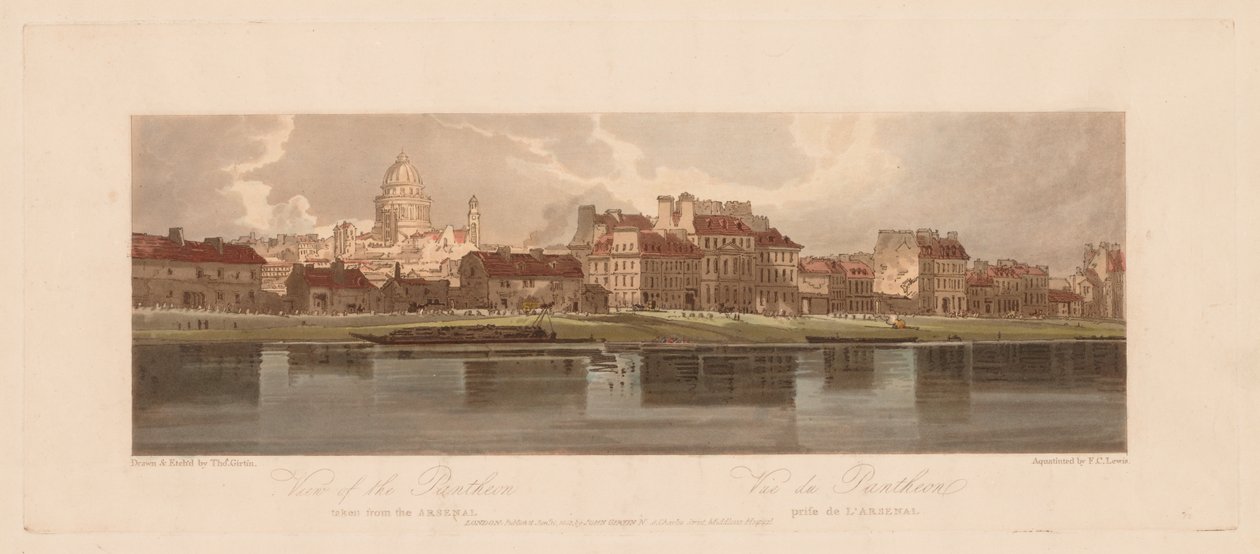 A Selection of Twenty of the Most Picturesque Views in Paris: View of the Pantheon taken from the Arsenal by Thomas Girtin