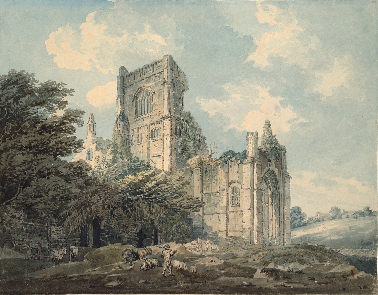 Kirkstall Abbey, Yorkshire, c1790-1802 by Thomas Girtin