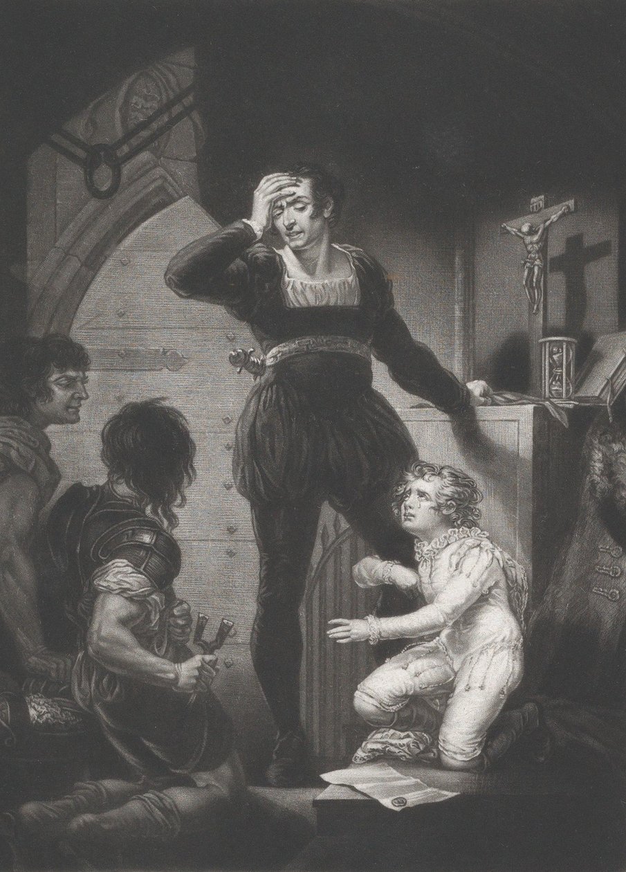 Prince Arthur and Hubert Shakespeare, King John, Act 4, Scene 1, 1823-24 by Thomas Goff Lupton