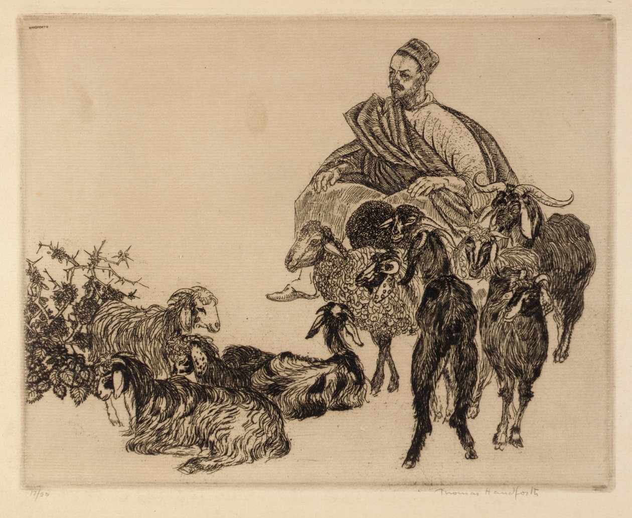 Untitled (Arab with Goats) by Thomas Handforth
