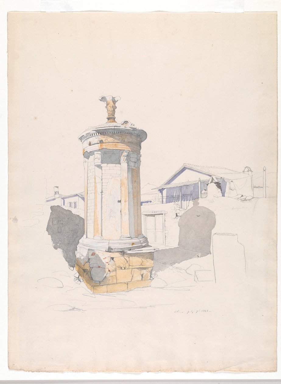 The Choregic Monument of Lysikrates, Athens by Thomas Hartley Cromek