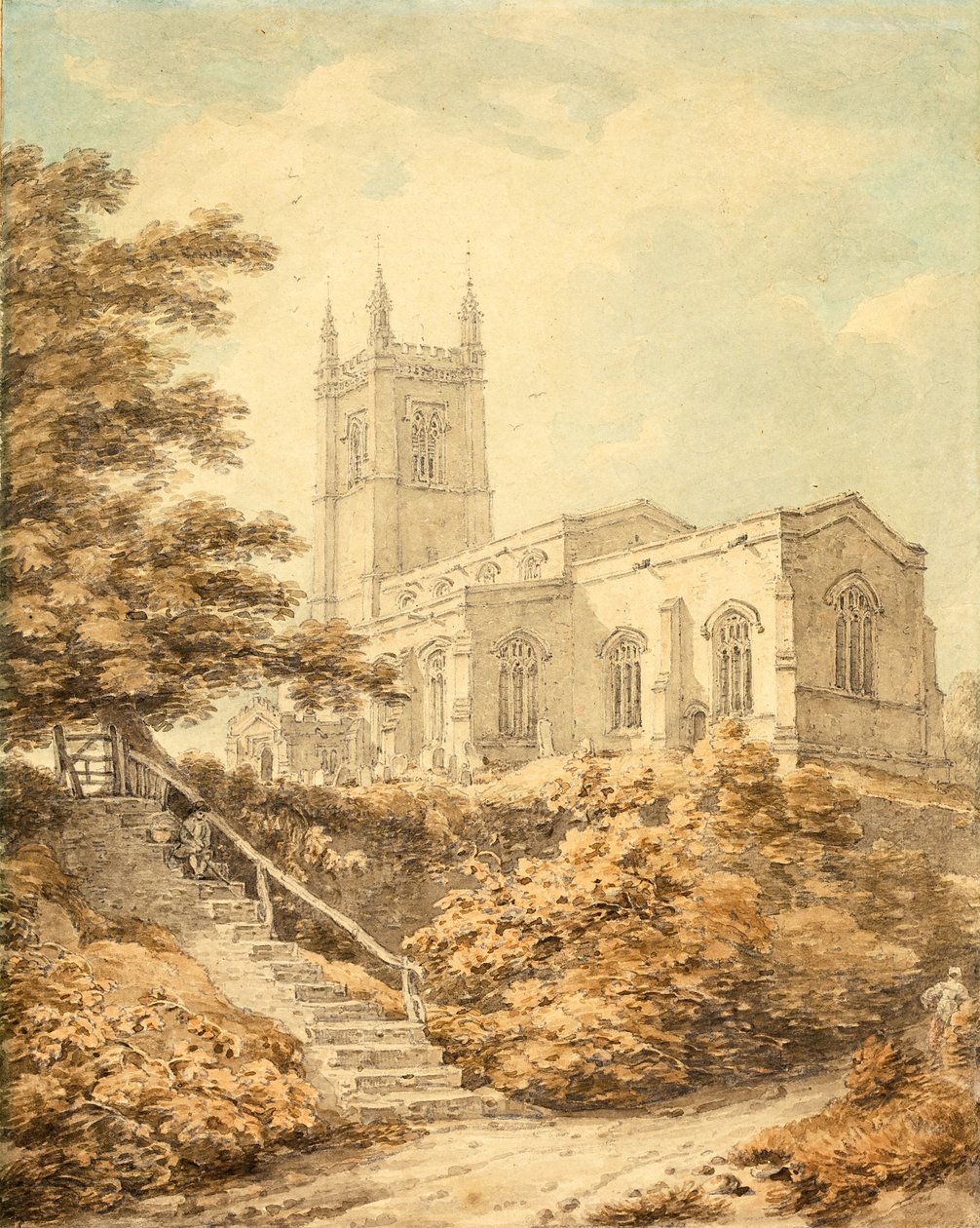 South East Aspect of the Church at Odell by Thomas Hearne