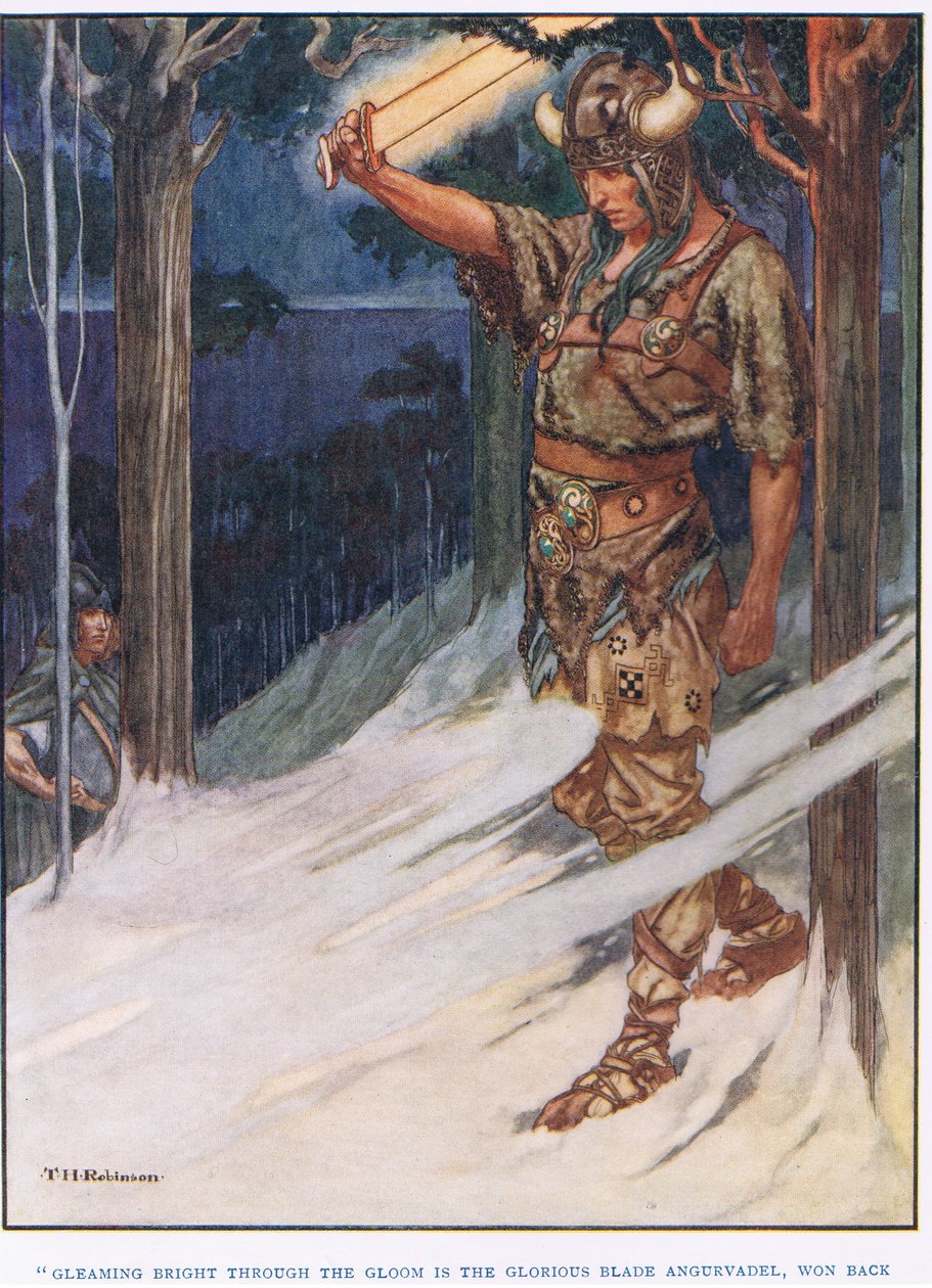 Gleaming white through the gloom by Thomas Heath Robinson