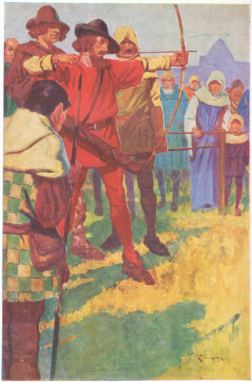 He Poised His Bow for a Brief Instant, and Then Loosed the String by Thomas Heath Robinson