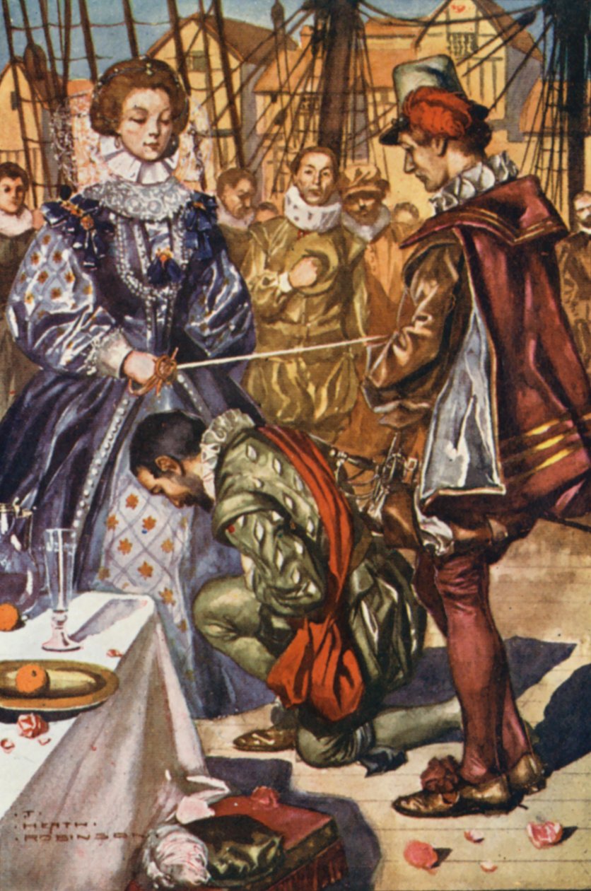 Illustration for the Life of Sir Francis Drake by Thomas Heath Robinson