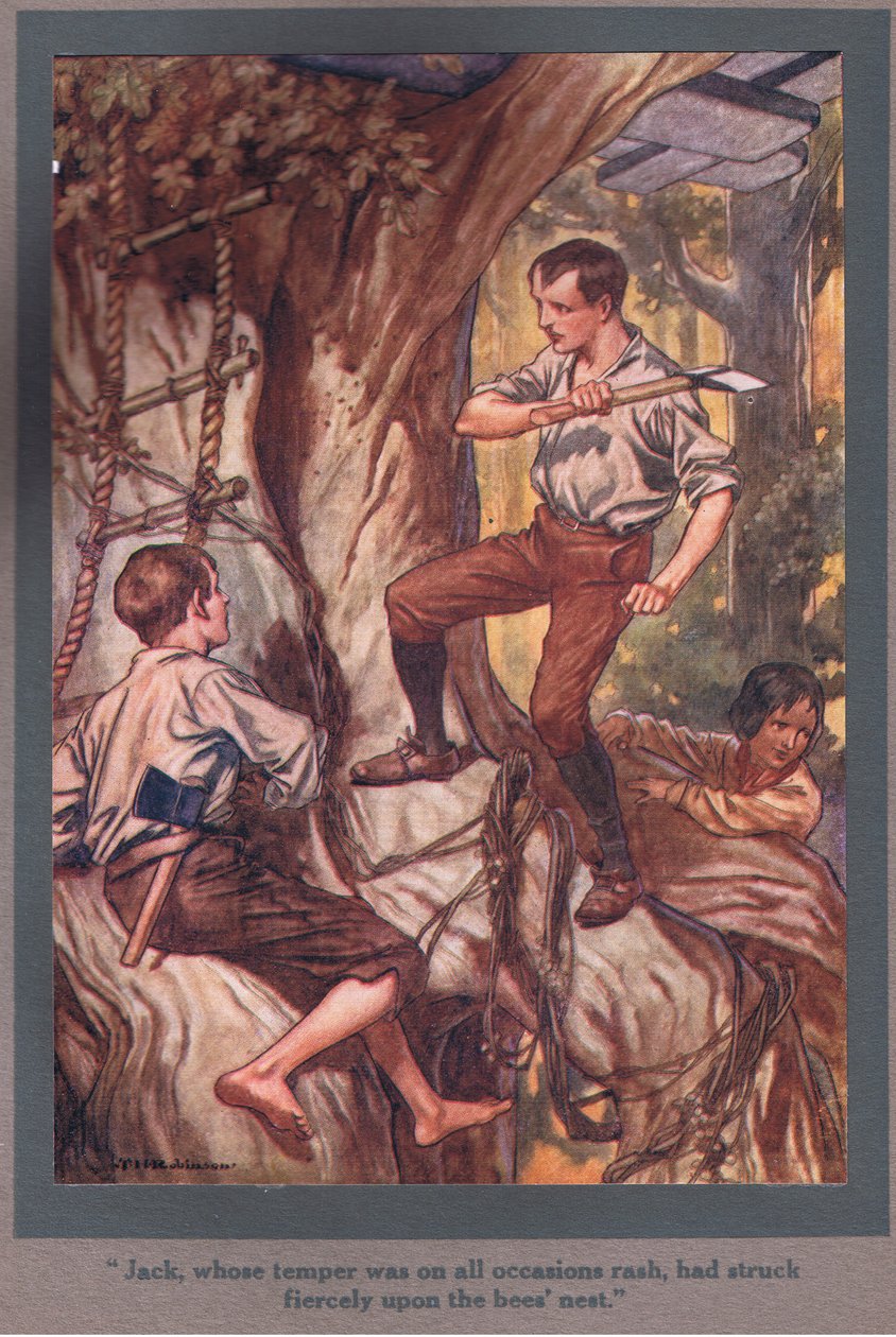 Jack, Whose Temper Was on All Occasions Rash, Had Struck Fiercely Upon the Bees Nest by Thomas Heath Robinson