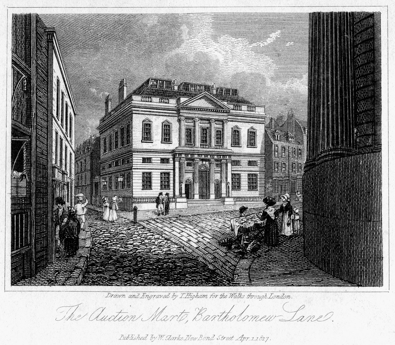 The Auction Mart, Bartholomew Lane, City of London, 1817 by Thomas Higham