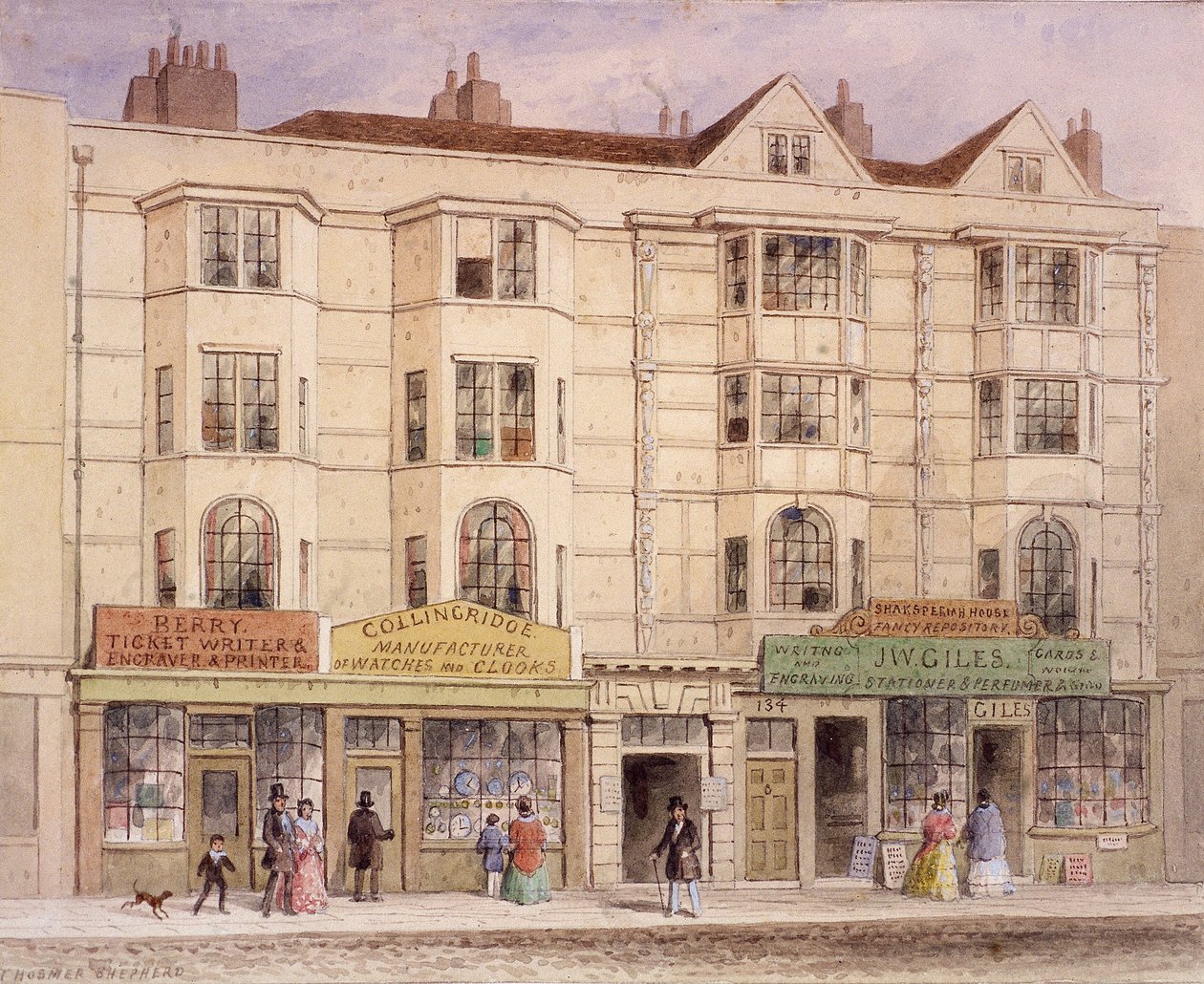 Aldersgate Street, London, 1851 by Thomas Hosmer Shepherd