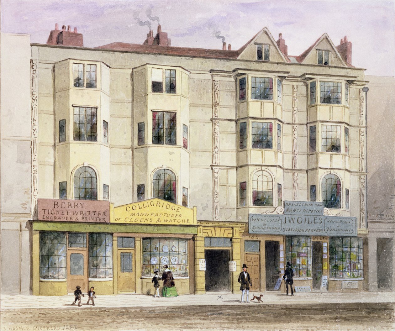An Old House Called the Half Moon Tavern, on the West Side of Aldersgate Street by Thomas Hosmer Shepherd