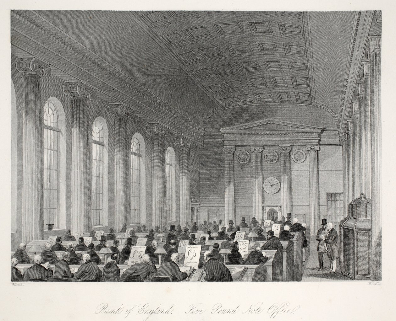 Bank of England - Five Pound Note Office by Thomas Hosmer Shepherd
