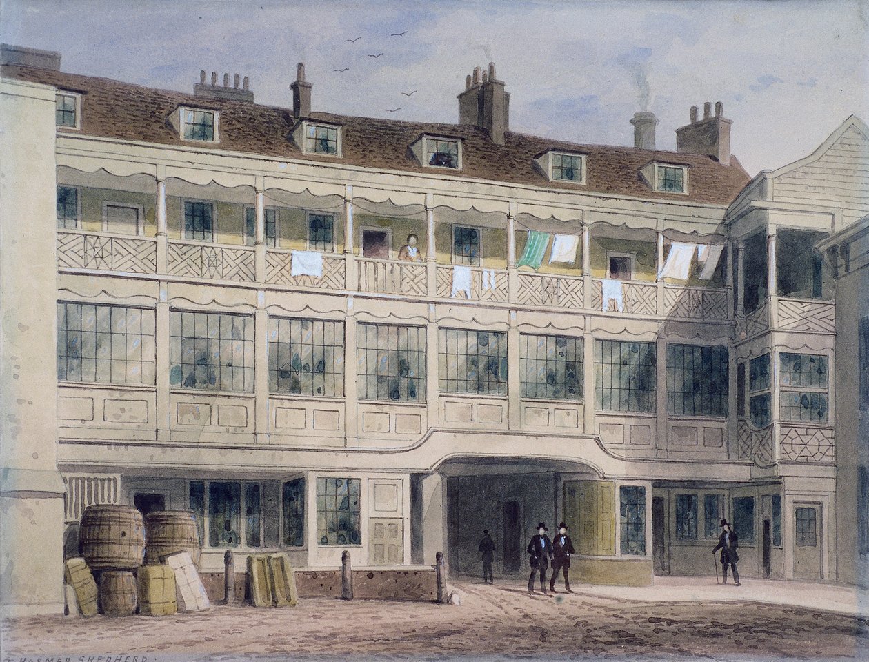 Belle Sauvage Yard, Ludgate Hill, London by Thomas Hosmer Shepherd