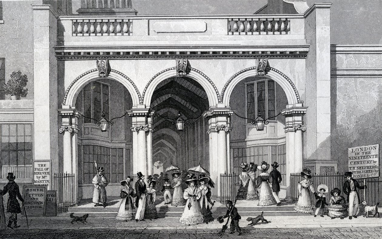 Burlington Arcade, Picadilly, engraved by William Tombleson by Thomas Hosmer Shepherd