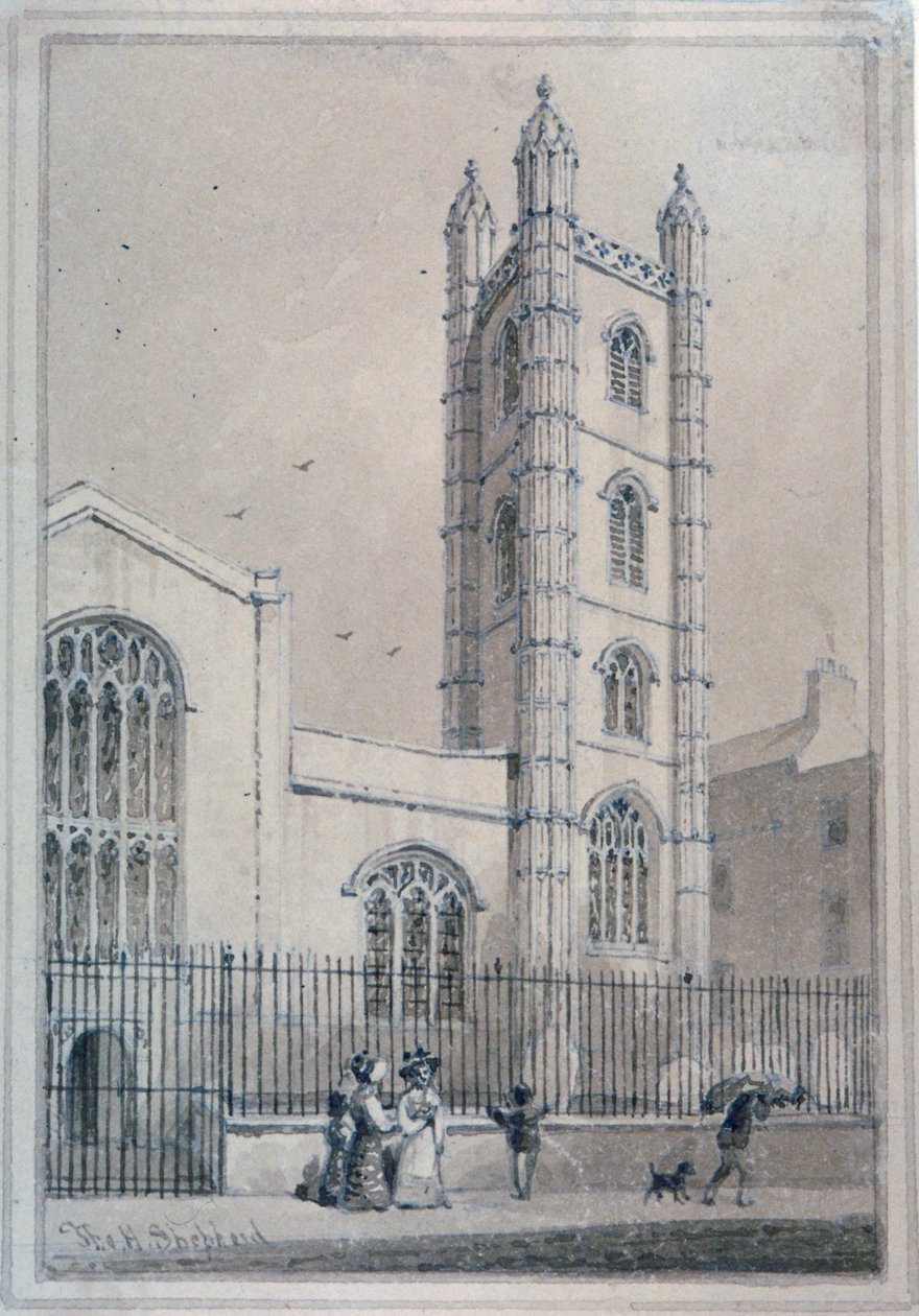 Church of St Mary Aldermary, City of London, 1830 by Thomas Hosmer Shepherd