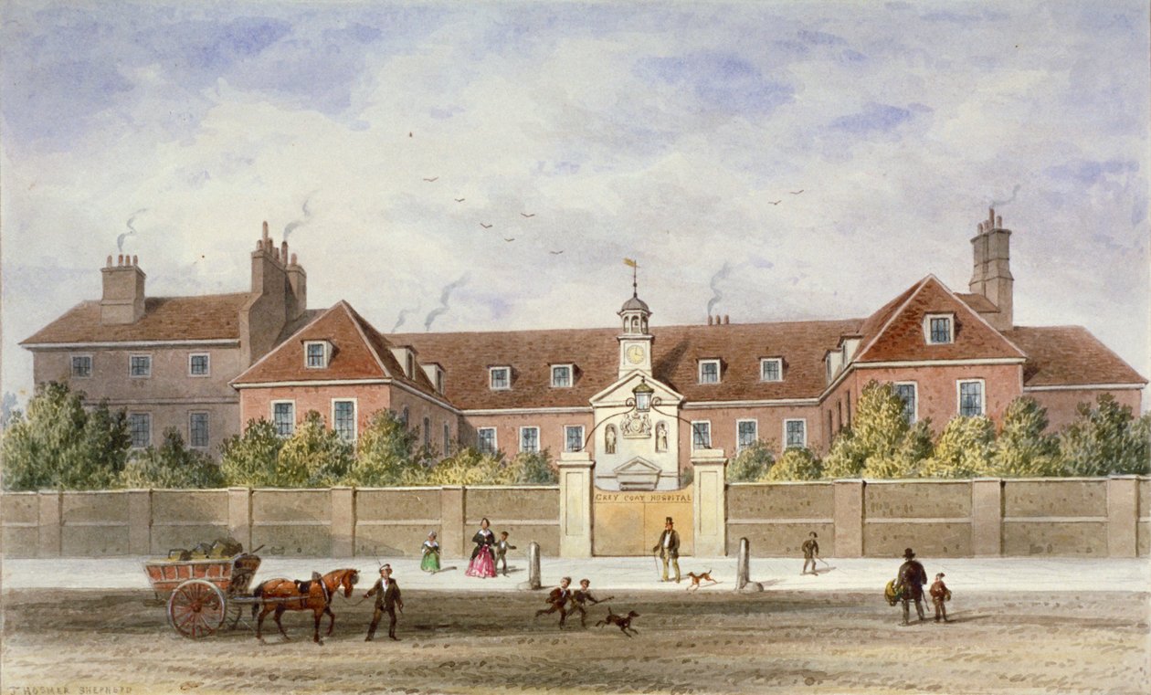 Grey Coat Hospital, Tothill Fields, Westminster, London by Thomas Hosmer Shepherd