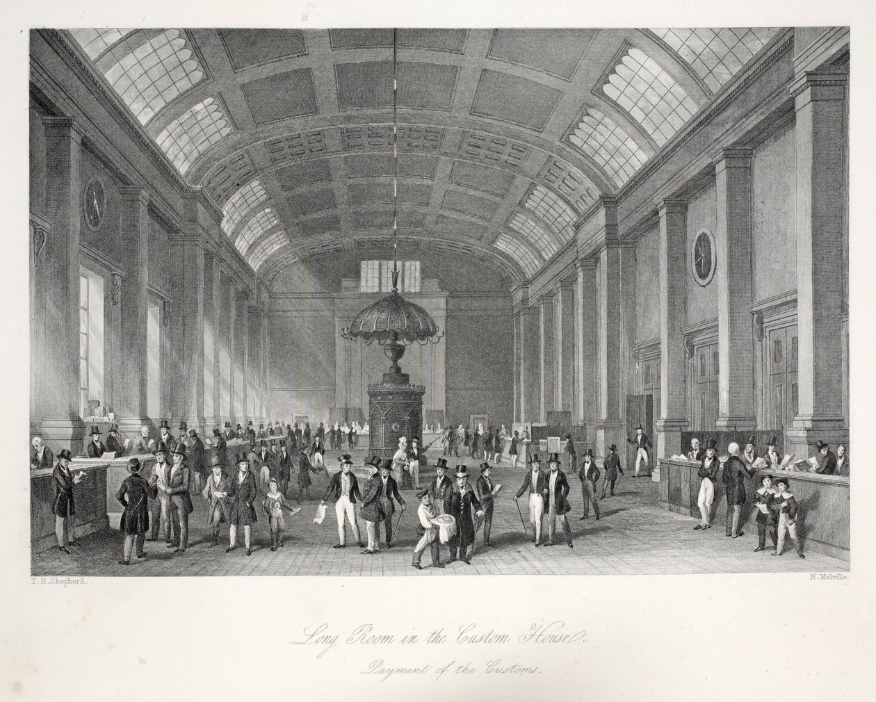 Long Room in the Custom-House, from 