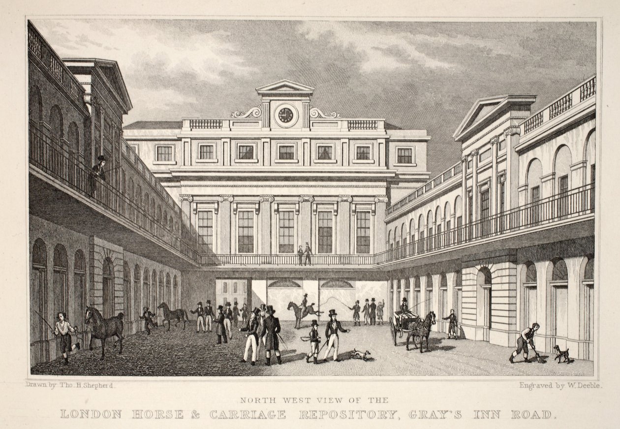 N.W. View of the London Horse and Carriage Repository, Gray