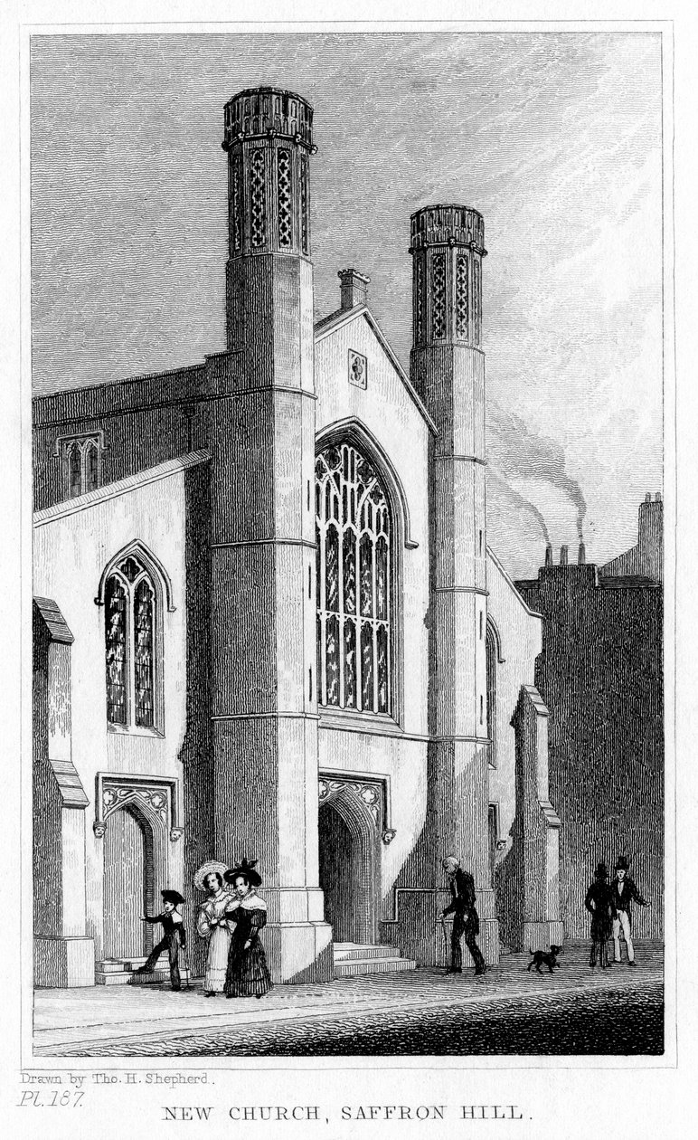 New Church, Saffron Hill, Camden, London by Thomas Hosmer Shepherd