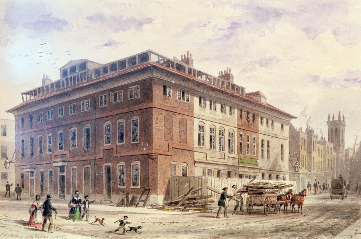 Old House in New Street Square, South East Front by Thomas Hosmer Shepherd