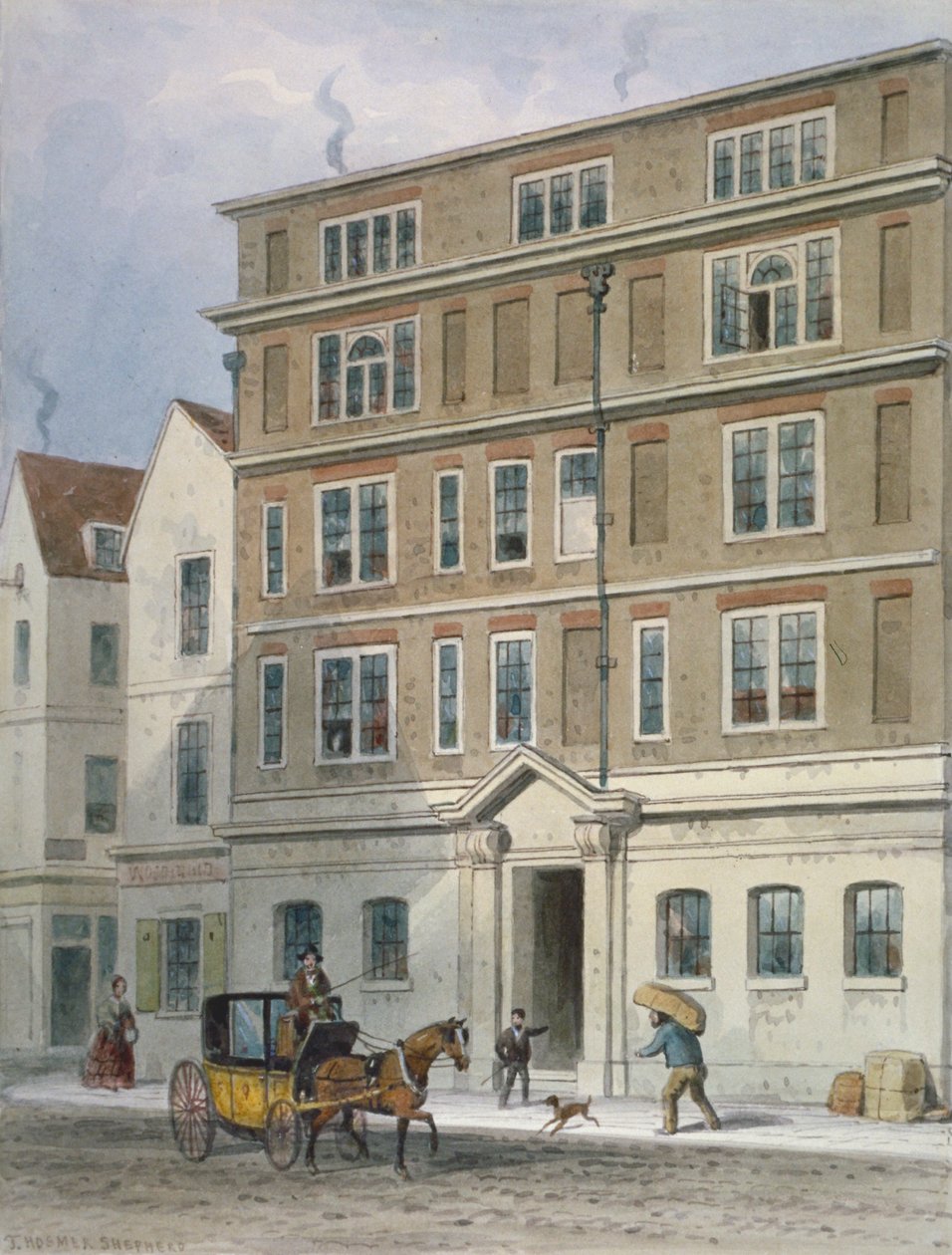 Residence of Titus Oates, Oat Lane, City of London by Thomas Hosmer Shepherd