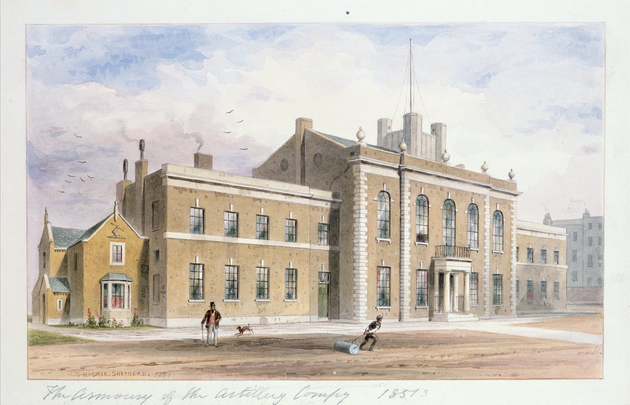 Royal Artillery House, Finsbury Square, 1851 by Thomas Hosmer Shepherd