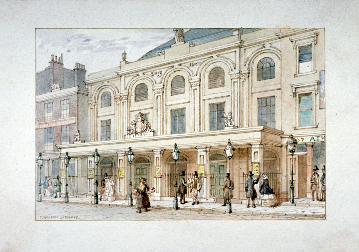 Surrey Theatre and Surrey Coffee House on Blackfriars Road, Southwark, London by Thomas Hosmer Shepherd