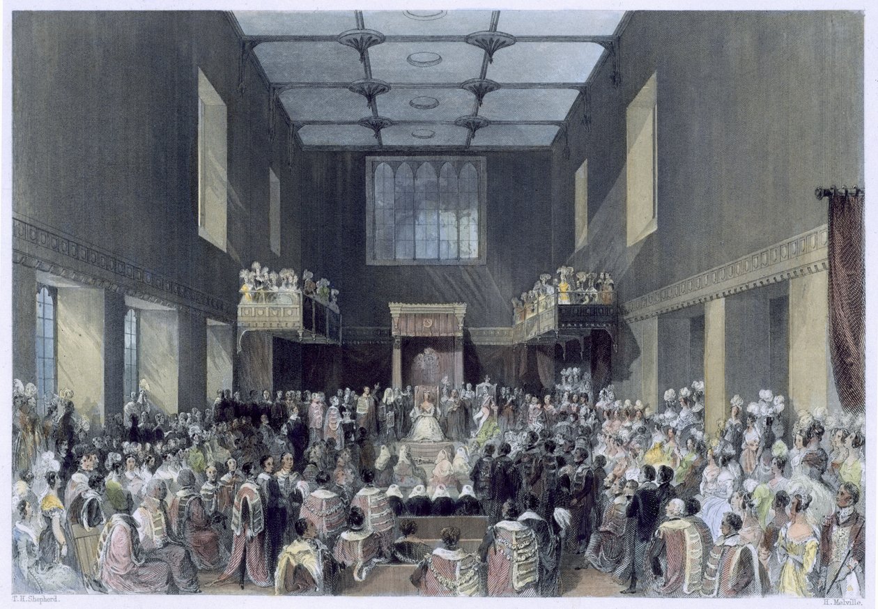 The House of Lords, Her Majesty Opening the Session of Parliament, c.1840 by Thomas Hosmer Shepherd