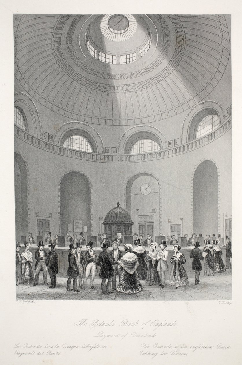 The Rotunda at the Bank of England, from 'London Interiors with their ...