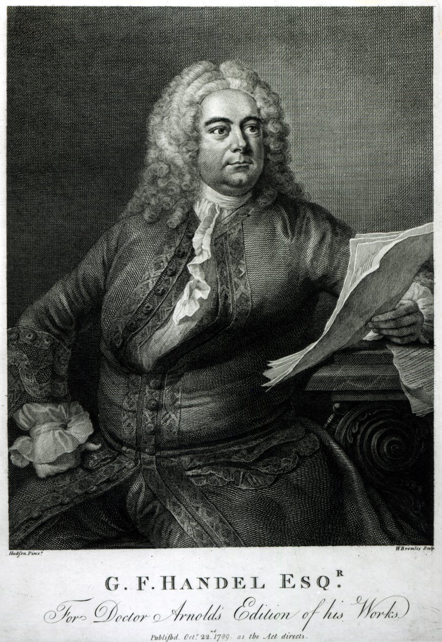 George Frederick Handel, engraved by William Bromley, for Doctor Arnold