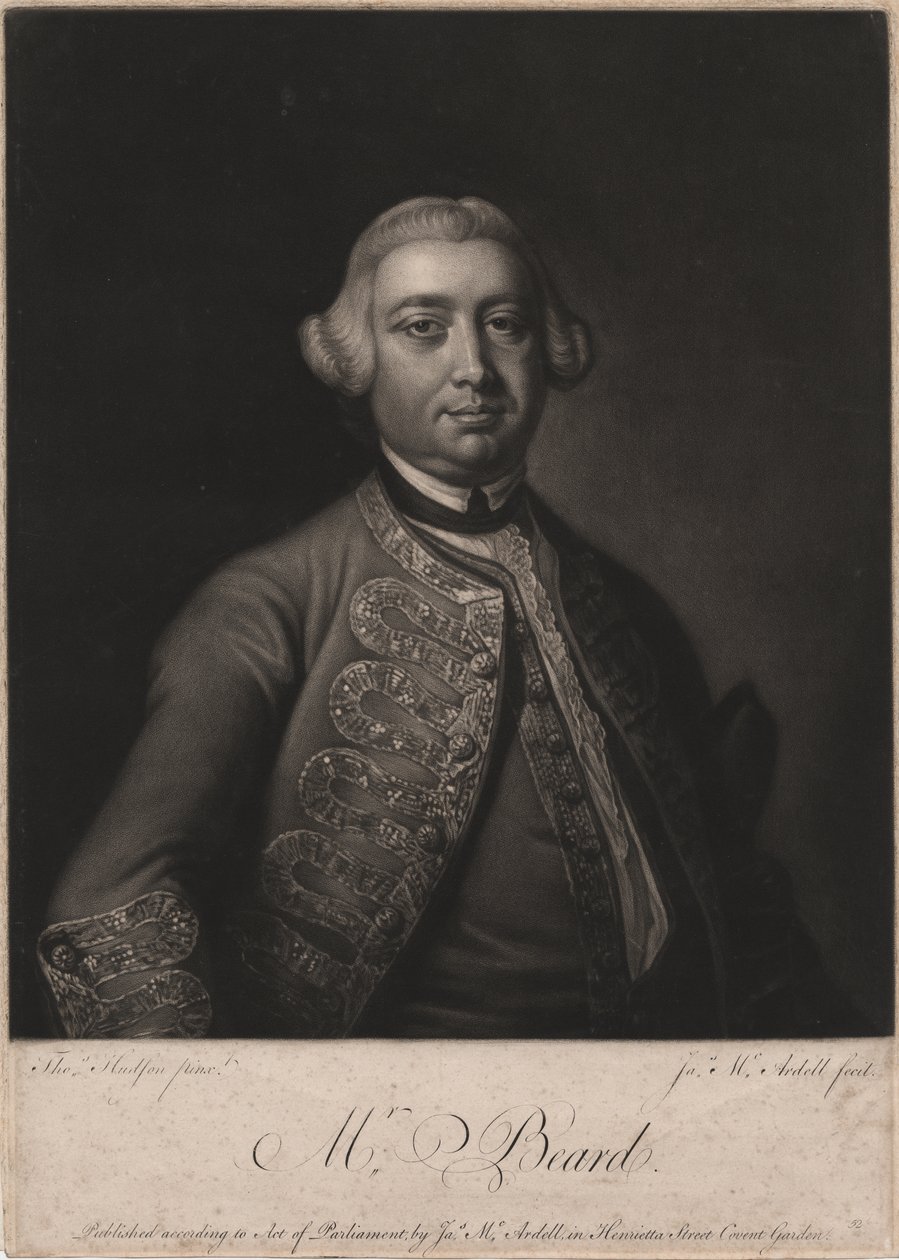 Mr. Beard, engraved by James McArdell by Thomas Hudson