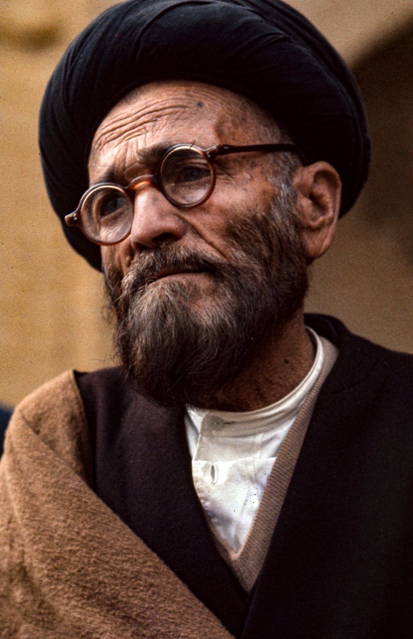 Iranian Shiite cleric with glasses and turban by Thomas J. Abercrombie