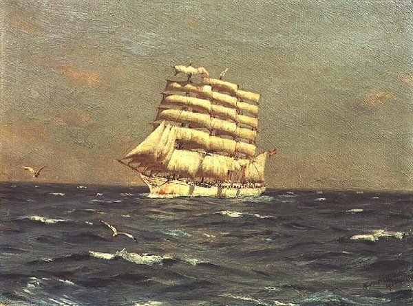 Danish Trading Ship, Viking by Thomas J. Somerscales