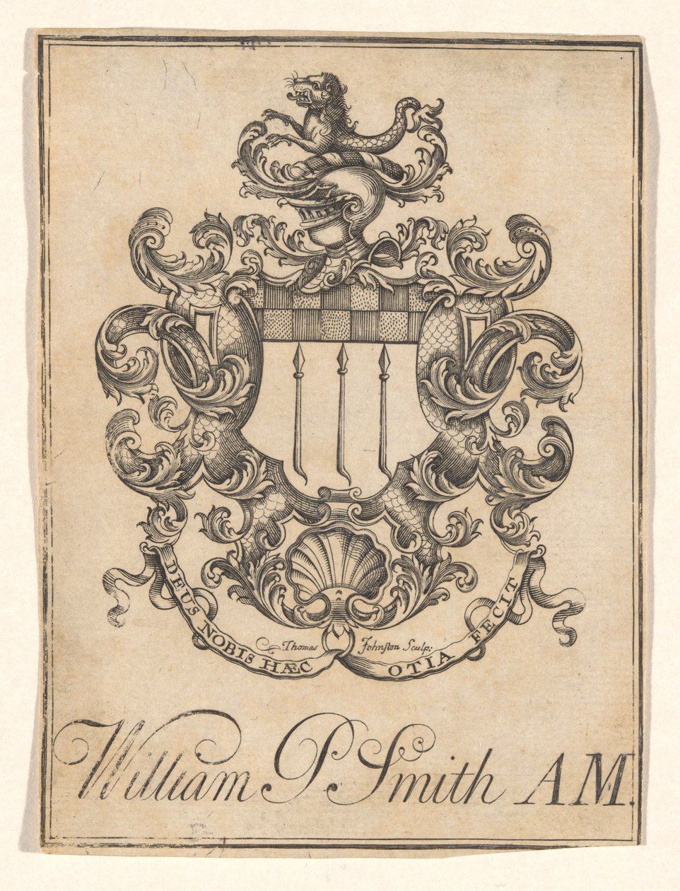 Bookplate of William P. Smith by Thomas Johnston