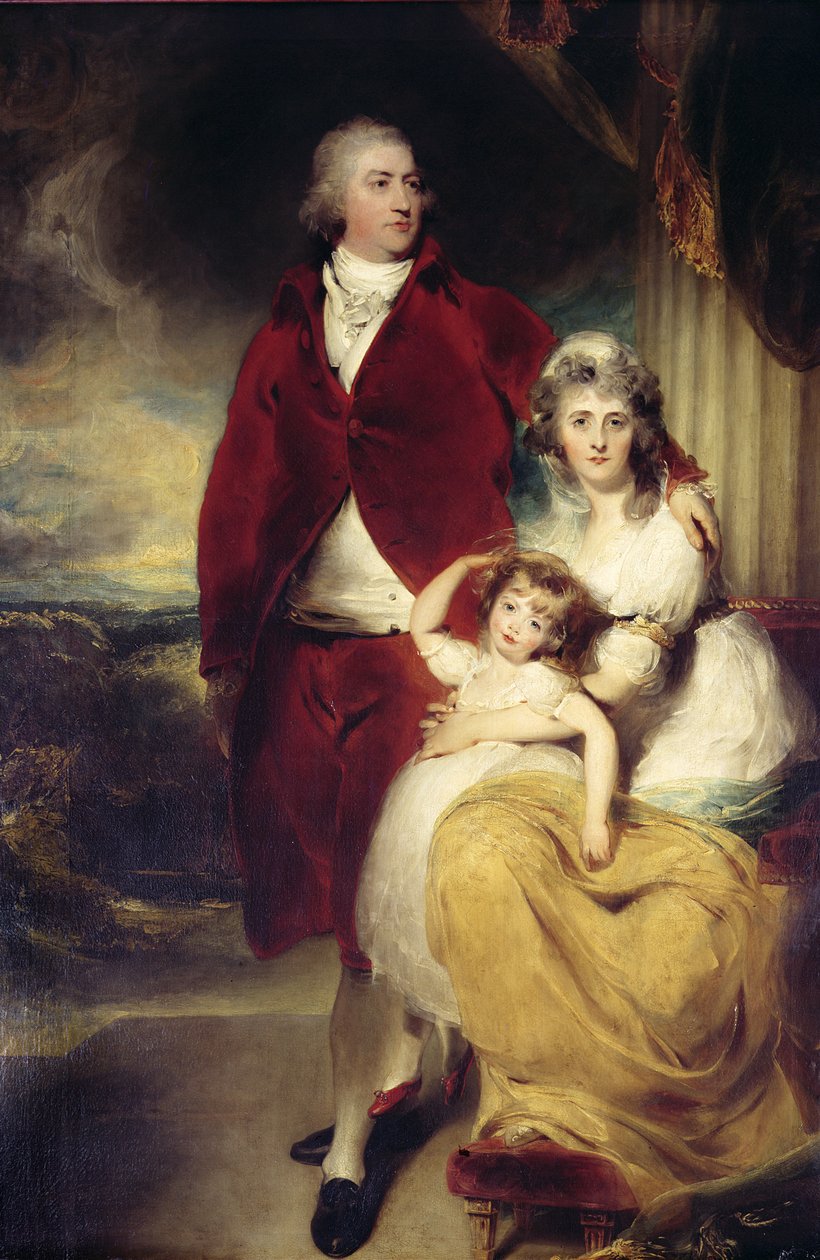 Henry, 10th Earl and 1st Marquess of Exeter, His Wife Sarah and Daughter Lady Sophia Cecil by Thomas Lawrence