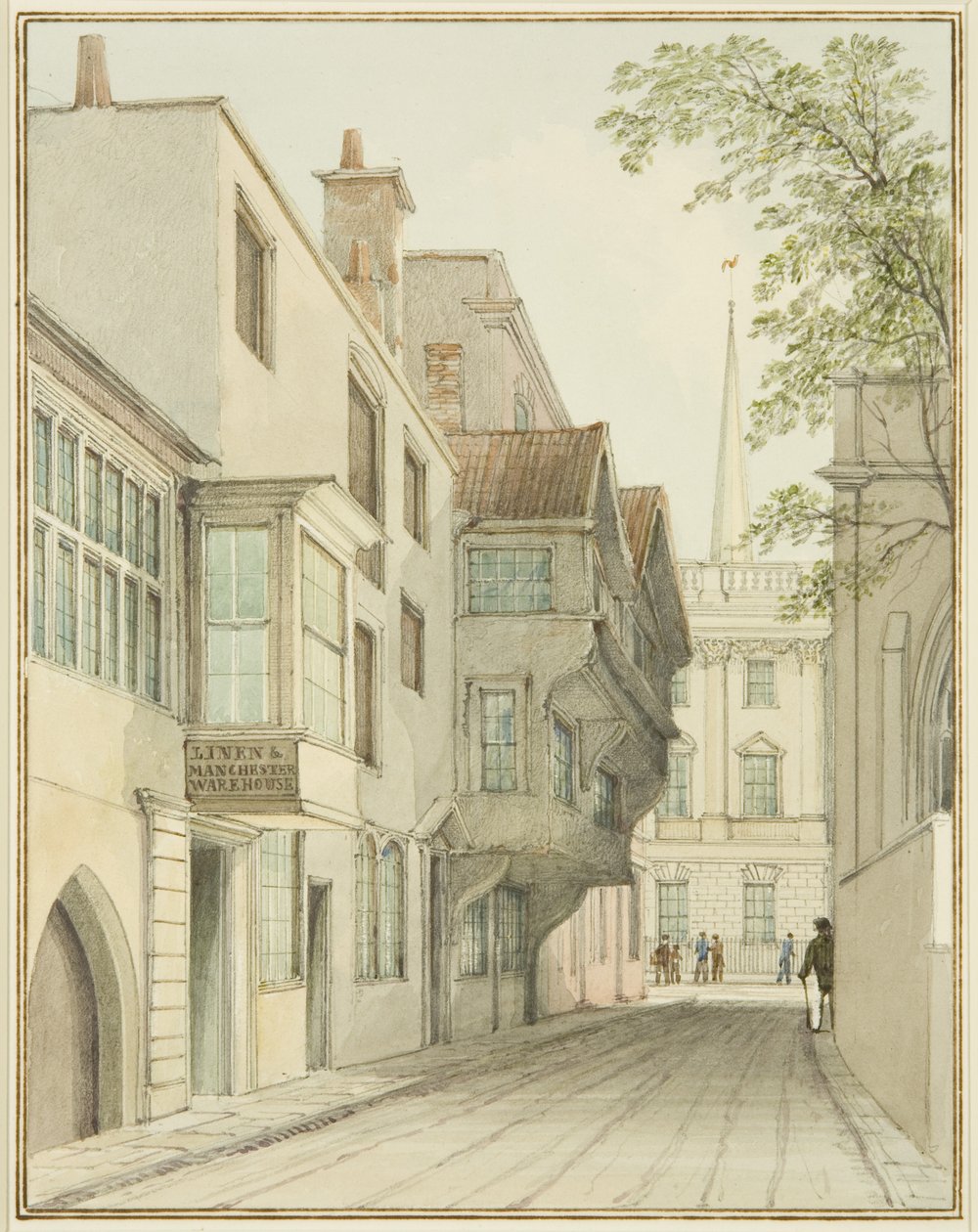 Looking up Small Street towards the Exchange by Thomas Leeson the Elder Rowbotham