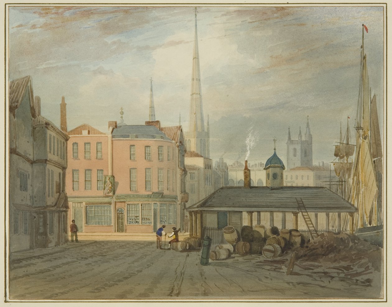 North East End of King Street, showing Welsh Market by Thomas Leeson the Elder Rowbotham