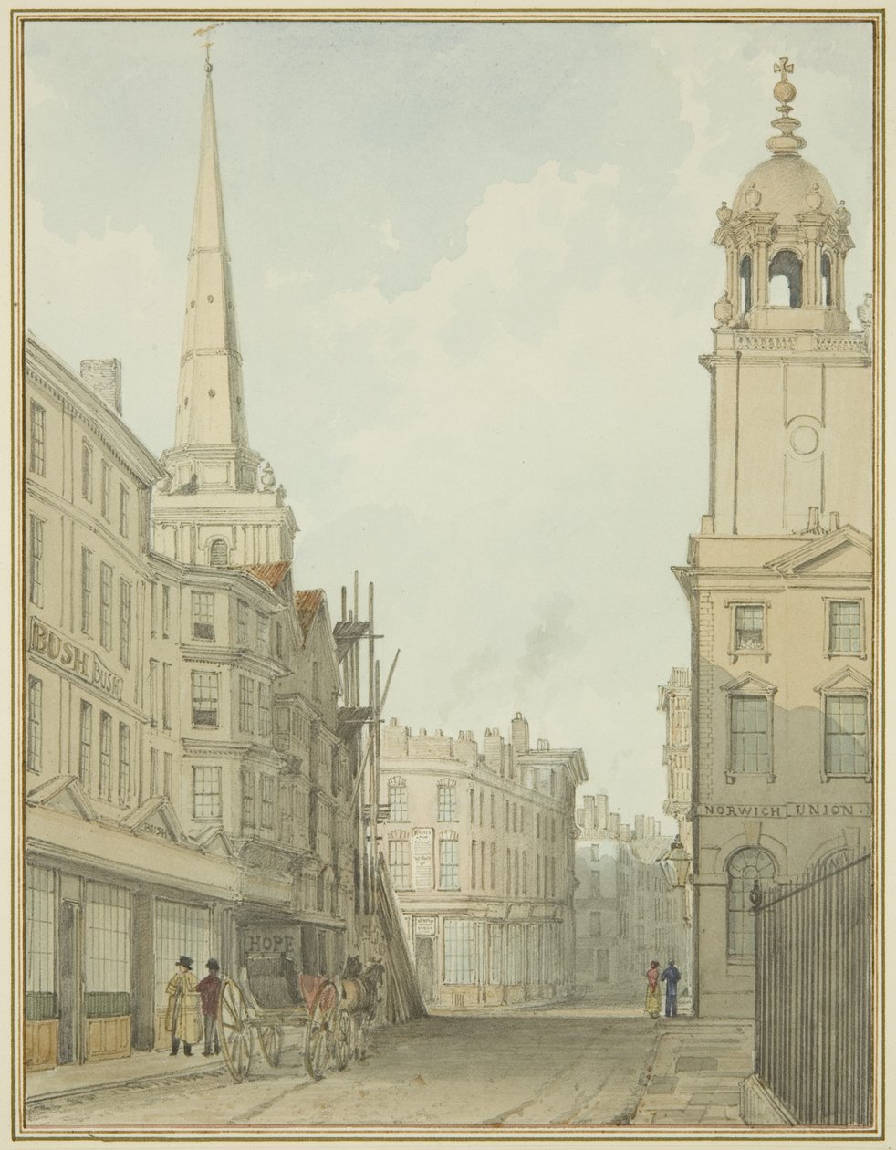 Part of Corn Street and Wine Street by Thomas Leeson the Elder Rowbotham