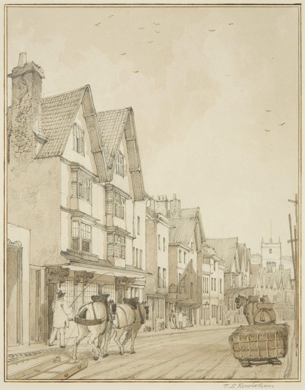 Temple Street, Looking North by Thomas Leeson the Elder Rowbotham