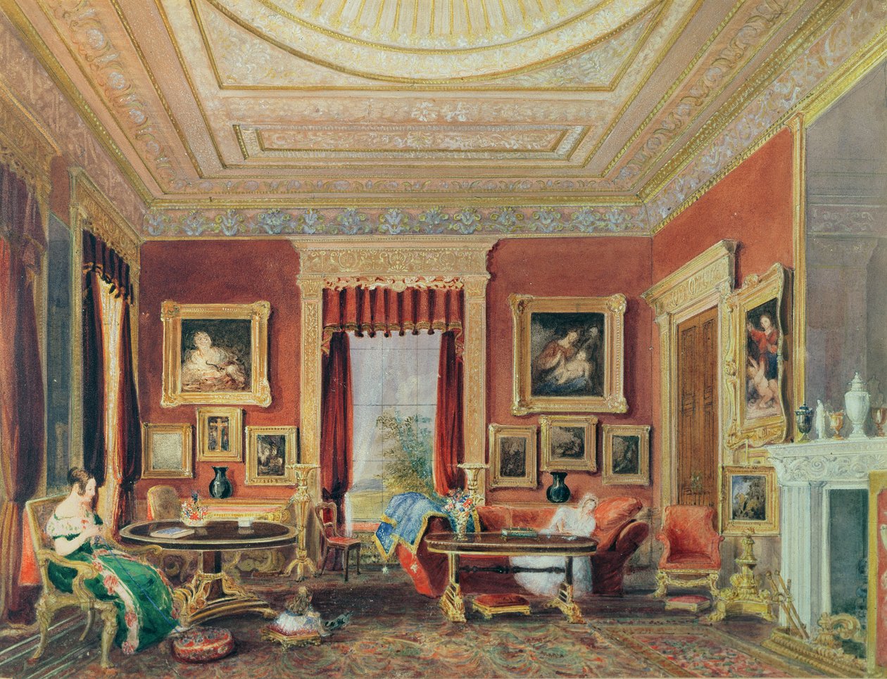 The Drawing Room, Leigh Court, Bristol, c.1840 by Thomas Leeson the Elder Rowbotham