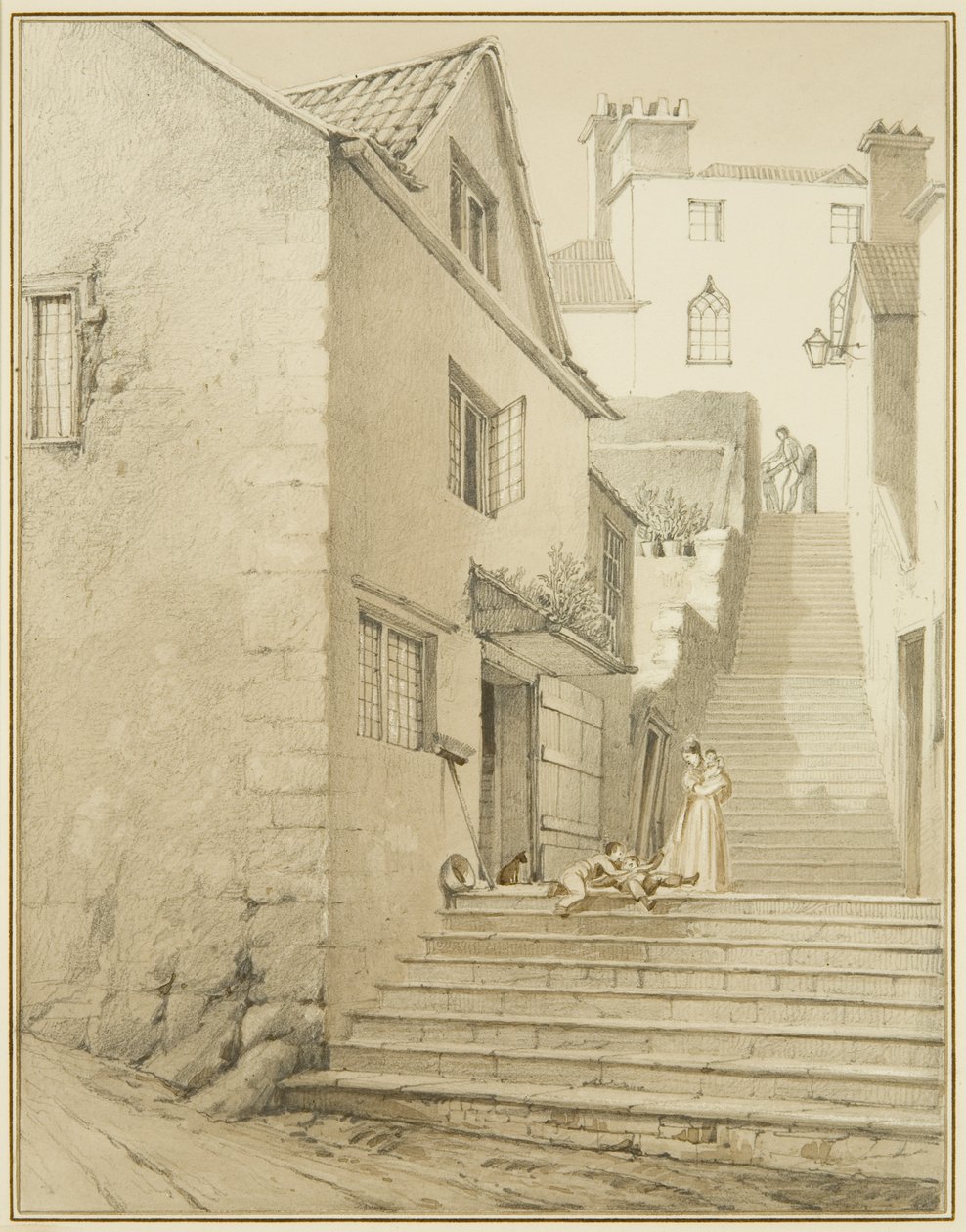 The steps connecting Griffin Lane and Church Lane by Thomas Leeson the Elder Rowbotham