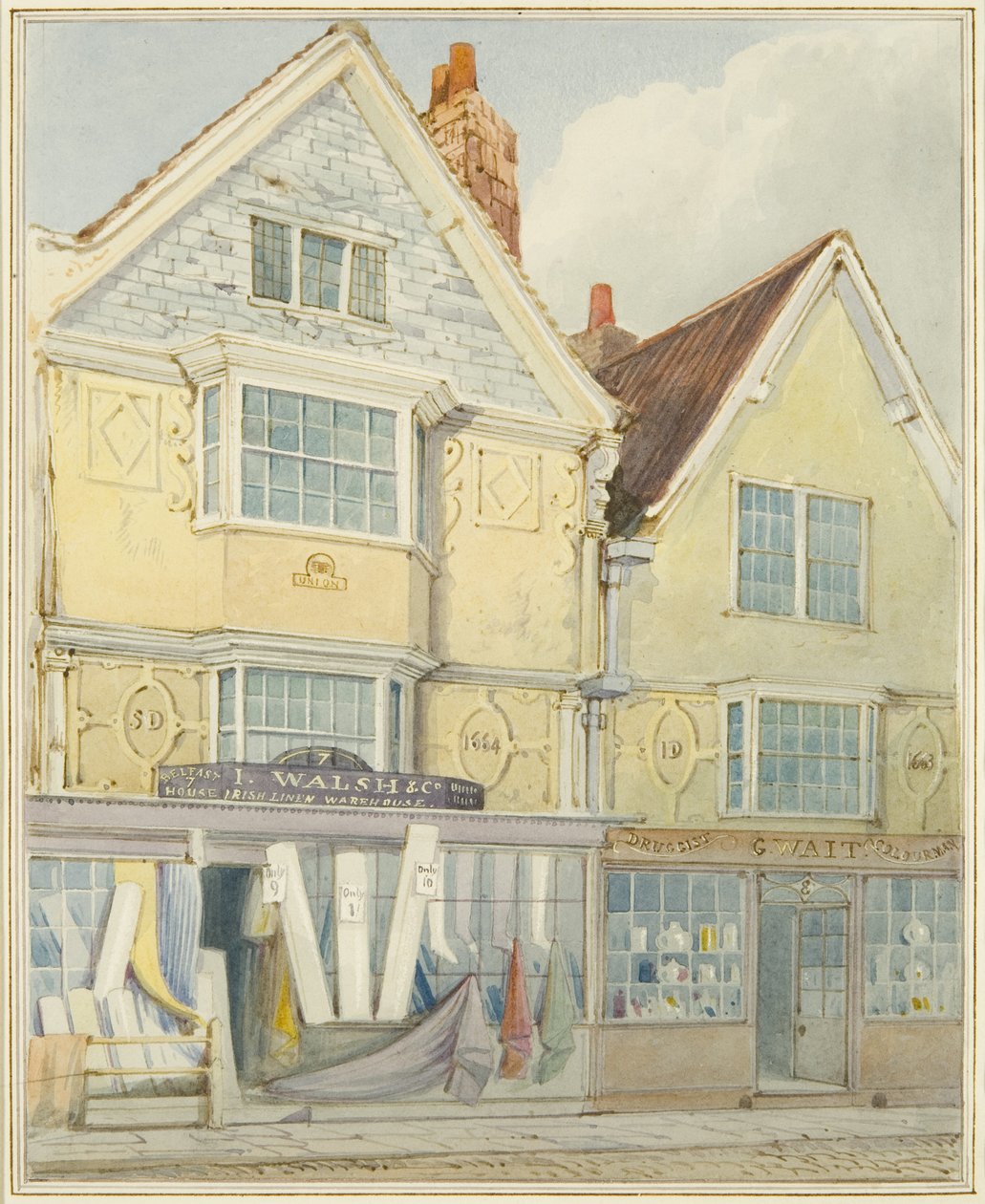 Two old Houses on the North Side of Castle Street by Thomas Leeson the Elder Rowbotham